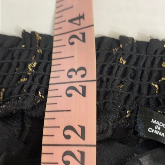 NWT Sheilay Shear Peasant Blouse Black & Gold - Picture 7 of 7